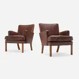 Kaare Klint, Armchairs model 5313, pair, leather upholstery, mahogany