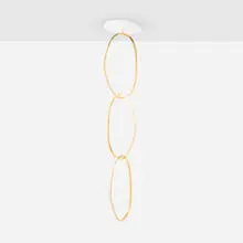 Avenue Lighting, Hanging lamp from the Circa LED series, c. 2010, brass, LED, painted wood