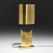 C. Jeré, Table lamp, c. 1967, brass-plated steel, enameled steel