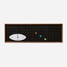 Richard Donges, Matrix clock, 1956, lacquered wood, walnut, steel
