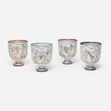 Gio Ponti, Le quattro stagioni coupes, set of four, transfer-printed porcelain