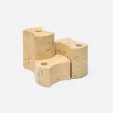 Marble Art, Candle holders, set of three, c. 1975, travertine