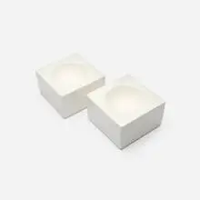 Rare bowls model 444, pair by Ettore Sottsass, 1962-63, glazed porcelain, sold Jan 2026