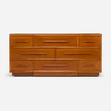 T. H. Robsjohn-Gibbings, Cabinet, c. 1955, walnut, brass