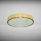 Gino Sarfatti, Ceiling lamp, model 3002 F, 1953, brass, textured glass, lacquered aluminum