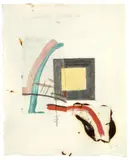 Martin Kippenberger, Beschmutzte Nestwärme, 1984, Öl, Bleistift und Tusche über Collage auf Papier