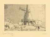 Lyonel Feininger, Alte Windmühle, 1911, Radierung auf Bütten