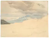 Georg Heinrich Crola, Luftstudie, Um 1830, Öl und Bleistift auf Papier