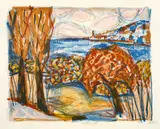 Otto Dix, Herbstlandschaft, 1965, Farblithographie auf van Gelder-Bütten