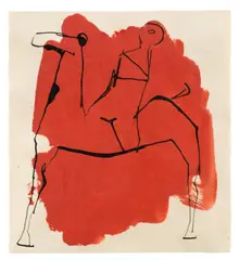 Cavallo et cavaliere by Marino Marini, Um 1958, Tempera und Tuschfeder auf Papier, sold Jun 2015