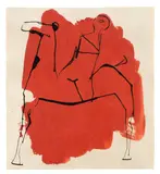 Marino Marini, Cavallo et cavaliere, Um 1958, Tempera und Tuschfeder auf Papier