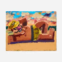 Jesse Morsberger, Wario Posing, 2022, oil on canvas