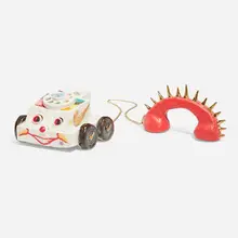 Janiece Maddox, Nike Chatterphone, 2023, glazed stoneware, plated steel