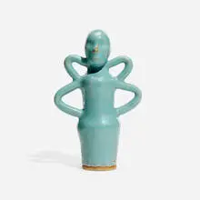 Maya Beverly, Double Blue Child, 2022, glazed stoneware