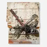 Bordalo II, Dragonfly (from the Small Trash Animals series), 2016, mixed media assemblage on found wood