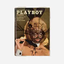Stinkfish, Playboy 08, 2012, ink on found magazine