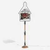 Katharine Coen, Birdcage, mixed media assemblage, steel, enameled steel