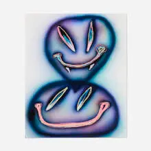 Erik Foss, Smiley drawing, 2020, water-based paint and paint marker on paper