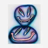 Erik Foss, Smiley drawing, 2020, water-based paint and paint marker on paper