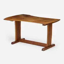 Walter R. Downs, Trestle dining table, c. 1960, walnut