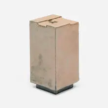 Rectangular monolith by Otto Natzler, 1980, glazed earthenware, sold Apr 2025