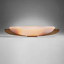 George Bucquet, Glass Winged Bowl (Peach Canoe Bowl), 2005, cast glass, metal leaf