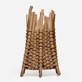Rina Peleg, Woven Basket, 1981, bisque earthenware