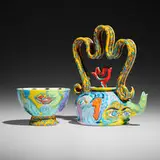 Phillip Maberry, Split Personality teapot, 1994, glazed earthenware