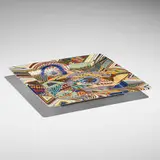 Ralph Bacerra, Untitled (Square Charger with Birds), 2004, glazed and gilt porcelain