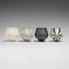 Peter Pincus, Cups, set of four, c. 2017, colored porcelain, colored slip