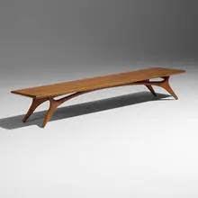 Vladimir Kagan, Bench, c. 1950, walnut