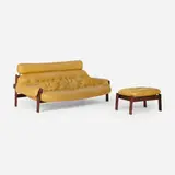 Percival Lafer, Sofa, model MP-41 and ottoman, c. 1965, leather upholstery, rosewood