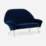 Joseph-André Motte, Sofa, model 770, c. 1958, velvet upholstery, brass-plated steel