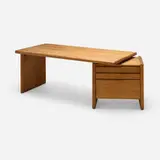 Pierre Chapo, Adjustable desk, c. 1955, elm