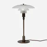 PH 3/2 table lamp by Poul Henningsen, frosted glass, patinated brass, sold Jan 2026