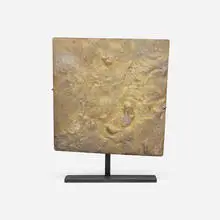 Harry Bertoia, Untitled (Fragment), c. 1959, brass with applied patina, metal stand