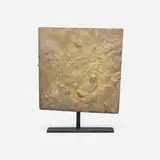 Harry Bertoia, Untitled (Fragment), c. 1959, brass with applied patina, metal stand