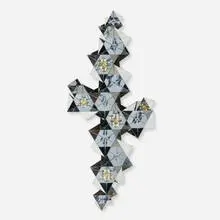 C. Jeré, Prismatic wall sculpture, 1970, polished steel, resin