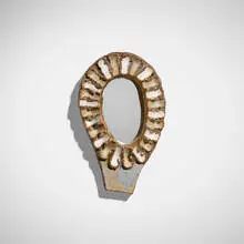 Les Argonautes, Wall-hanging mirror, c. 1965, glazed earthenware, mirrored glass