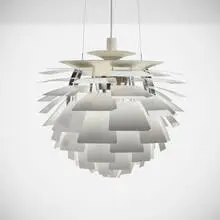 Artichoke lamp by Poul Henningsen, 1957 / 1958, enameled steel, polished steel, sold Dec 2025