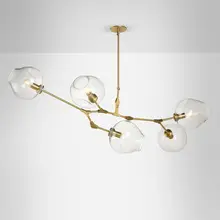 Lindsey Adelman, Branching Bubble chandelier, model BB.05.28, 2016, brushed brass, glass
