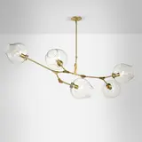 Lindsey Adelman, Branching Bubble chandelier, model BB.05.28, 2016, brushed brass, glass