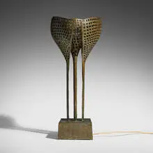 Lucio Lanzarini, Sculptural lamp, c. 1960, cast bronze