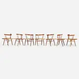 George Nakashima, Grass-Seated chairs, set of seven
