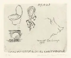 Marcel Duchamp, Rebus, 1961, Radierung auf Velin