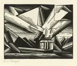 Lyonel Feininger, Villa am Strande, 4, 1920, Holzschnitt auf Japanbütten