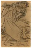Ernst Barlach, Der Flötenspieler, Um 1925, Kohle auf Papier