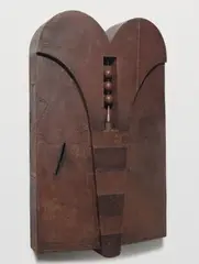 Pour un rite d'initiation by Horst Egon Kalinowski, 1964, Holzobjekt, mit Leder bespannt, sold Nov 2013