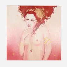 Sylvia Ji, Mon Cheri (Opus 23), 2007, acrylic and gold leaf on panel