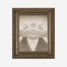 Travis Louie, Lester the Mystery Amphibian, 2009, acrylic on illustration board in artist's frame